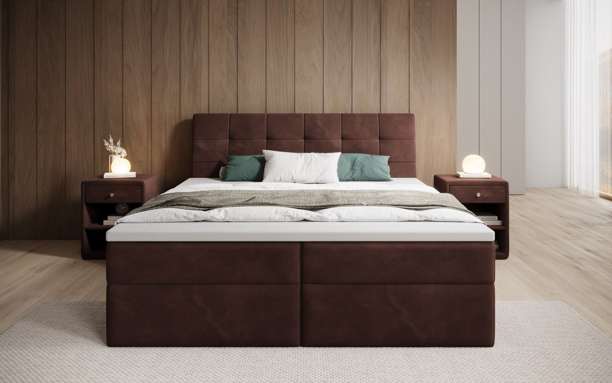 Boxspringbett Amalia Samt mat Stauraum