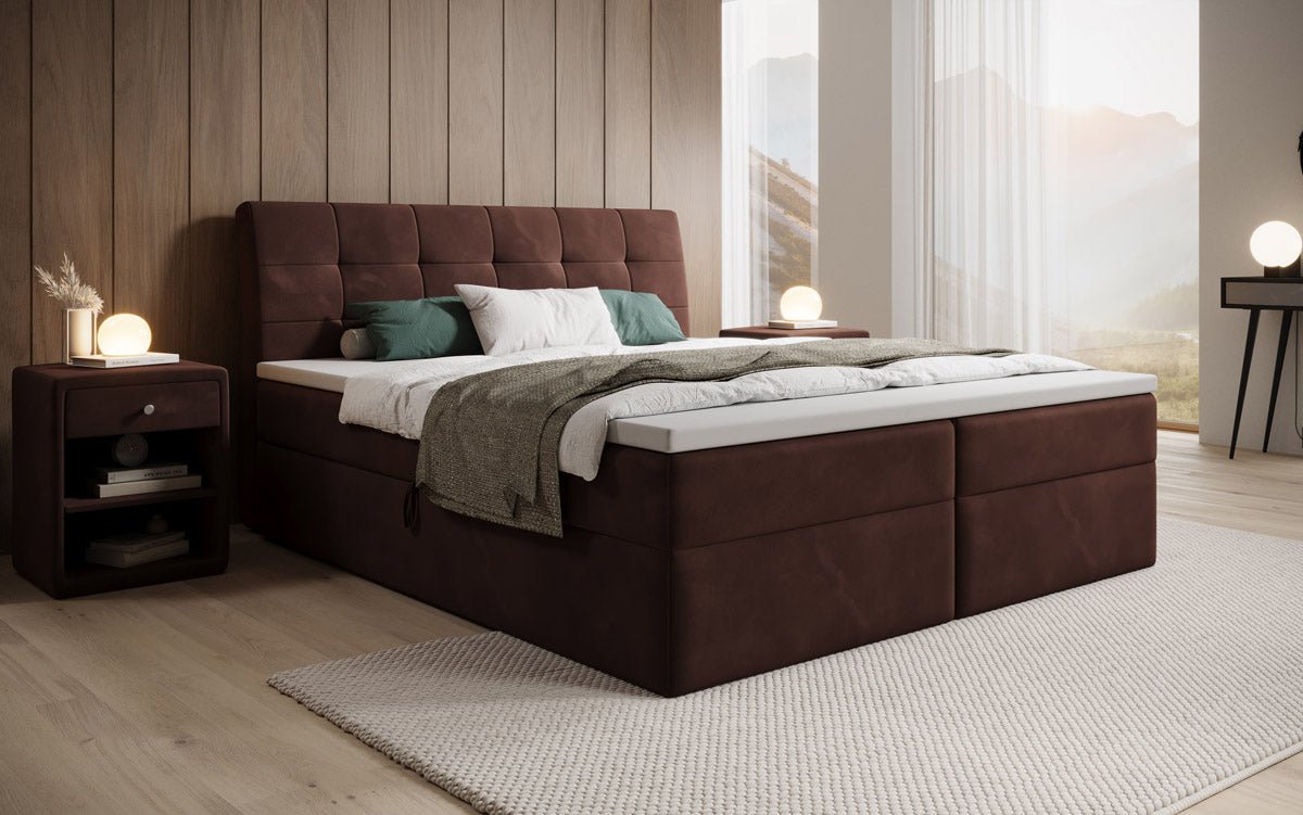 Boxspringbett Amalia Samt mat Stauraum