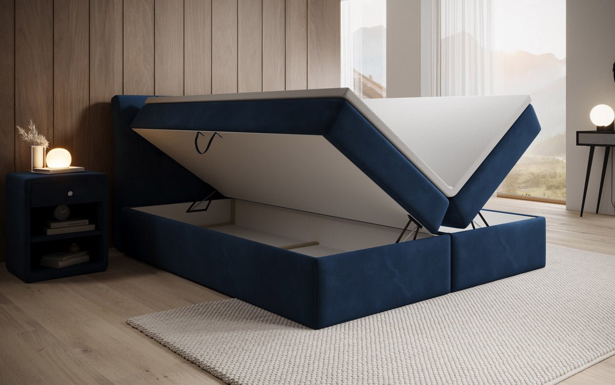 Boxspringbett Amalia Samt mat Stauraum
