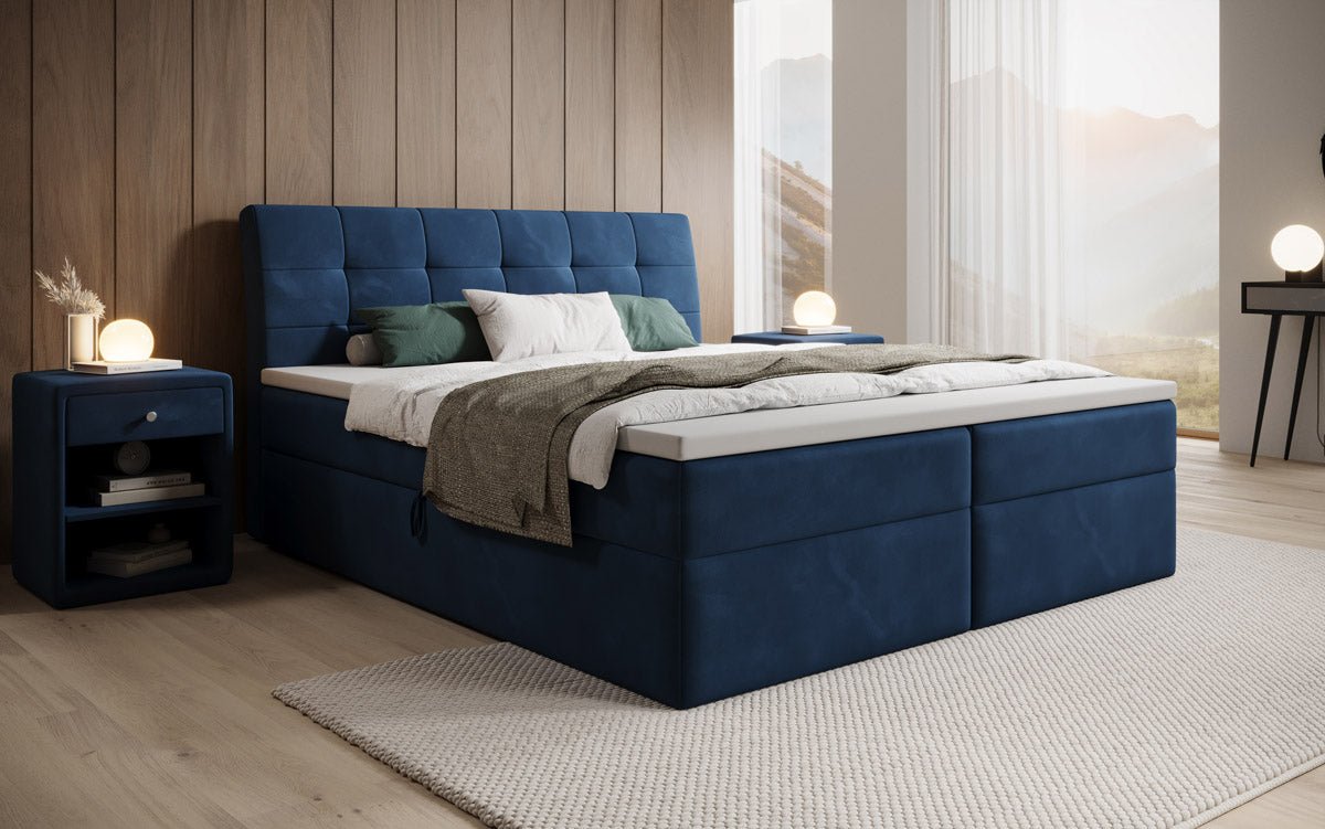 Boxspringbett Amalia Samt mat Stauraum