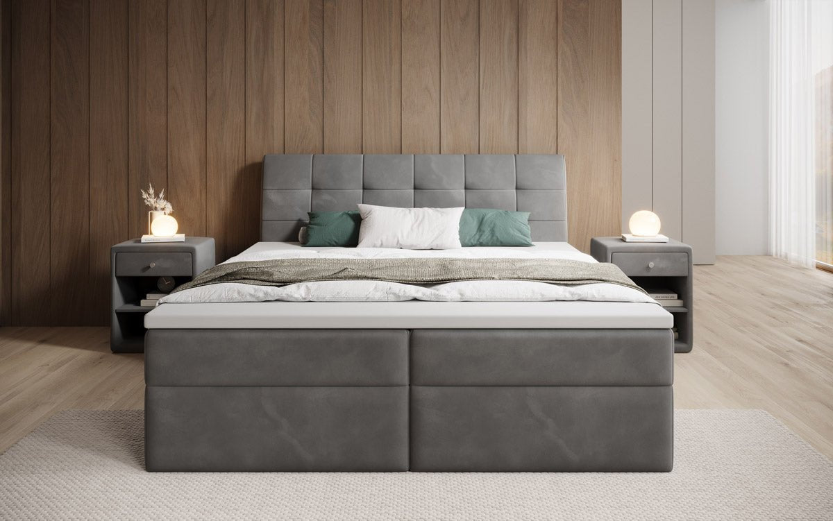 Boxspringbett Amalia Samt mat Stauraum
