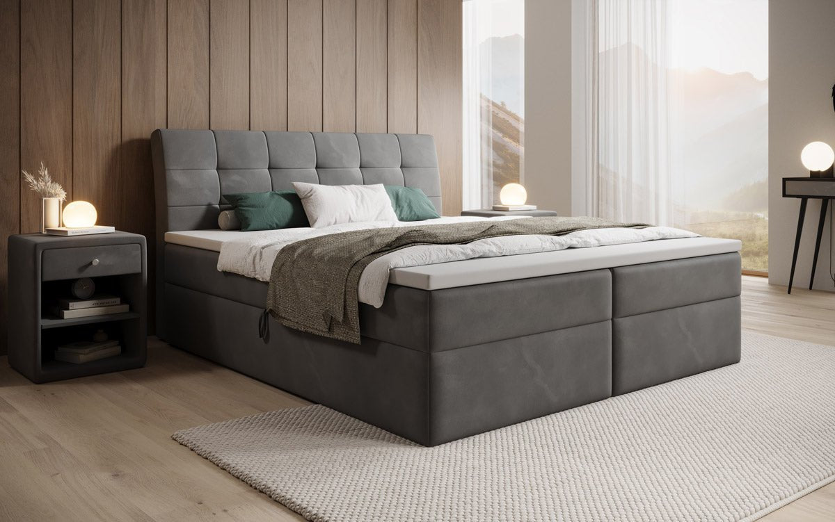 Boxspringbett Amalia Samt mat Stauraum