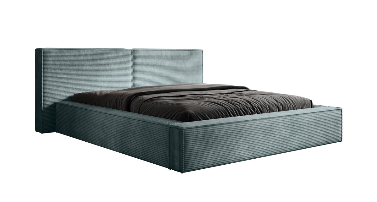 Designer Upholstered Bed Ophelia in Corduroy with Storage
