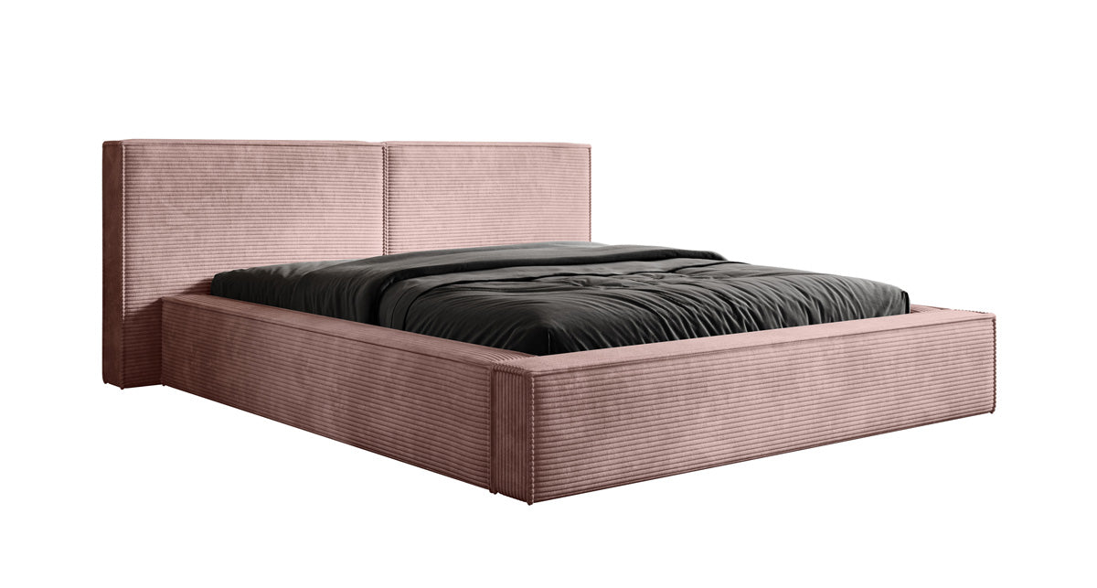 Designer Upholstered Bed Ophelia in Corduroy with Storage
