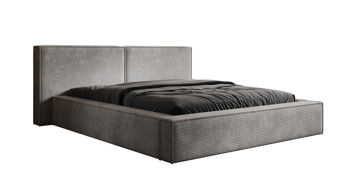 Designer Upholstered Bed Ophelia in Corduroy with Storage