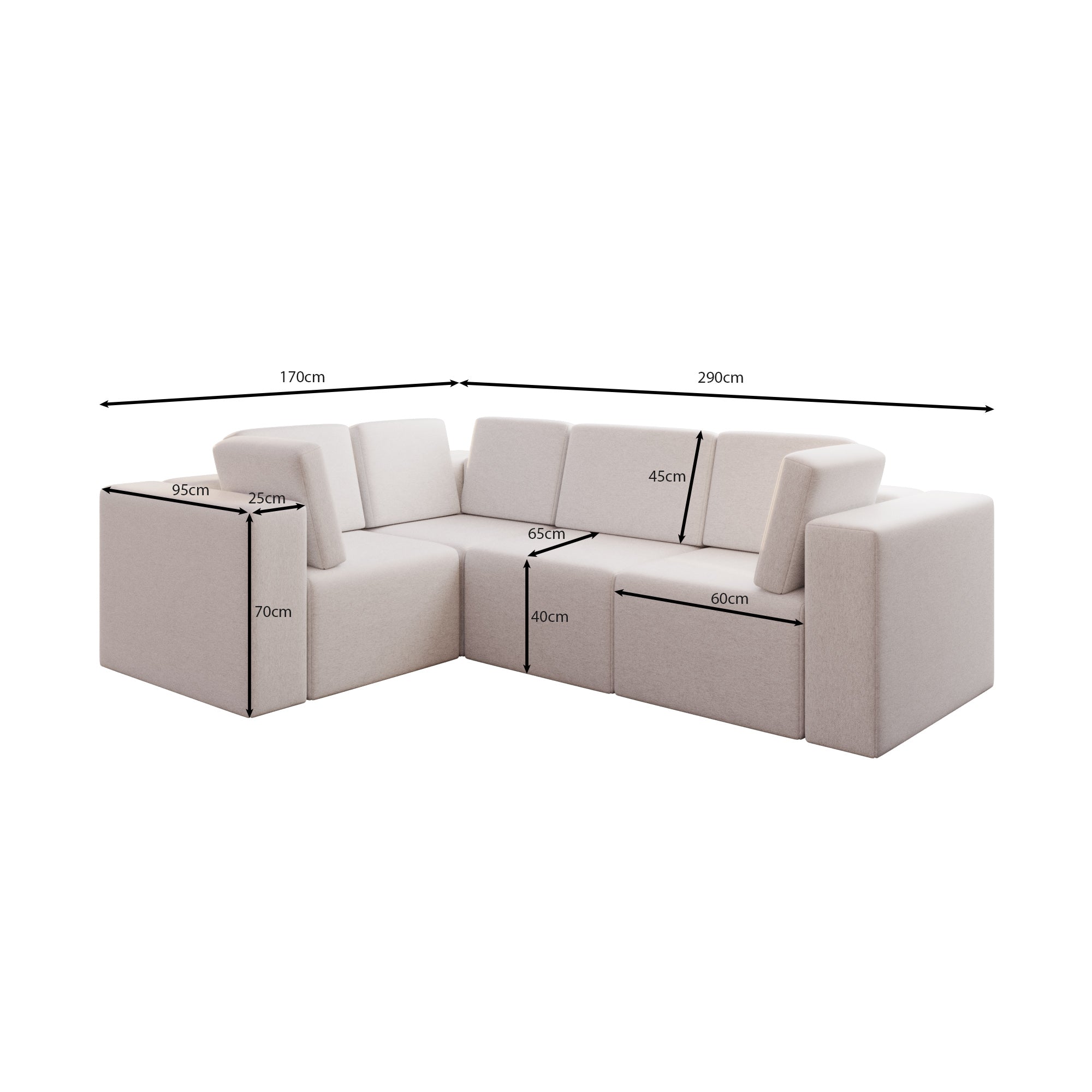 Canapé de jardin modulable Eden L