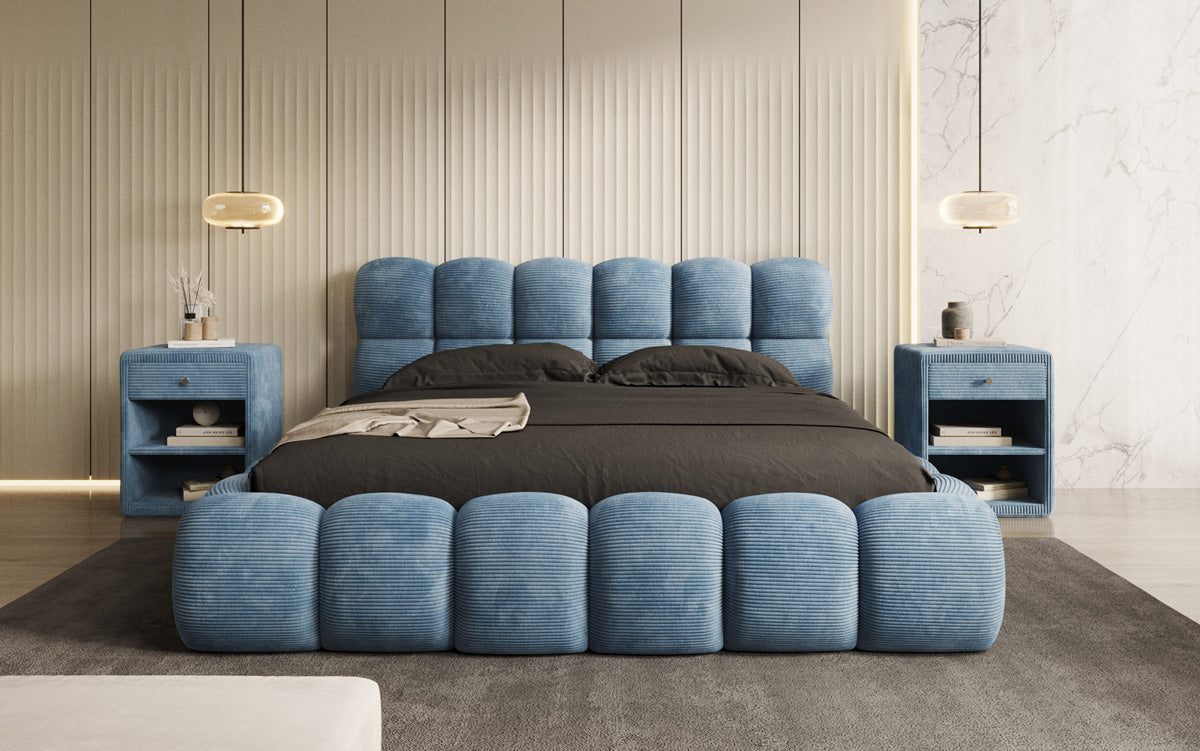 Designer Upholstered Bed Boston Cord with Storage