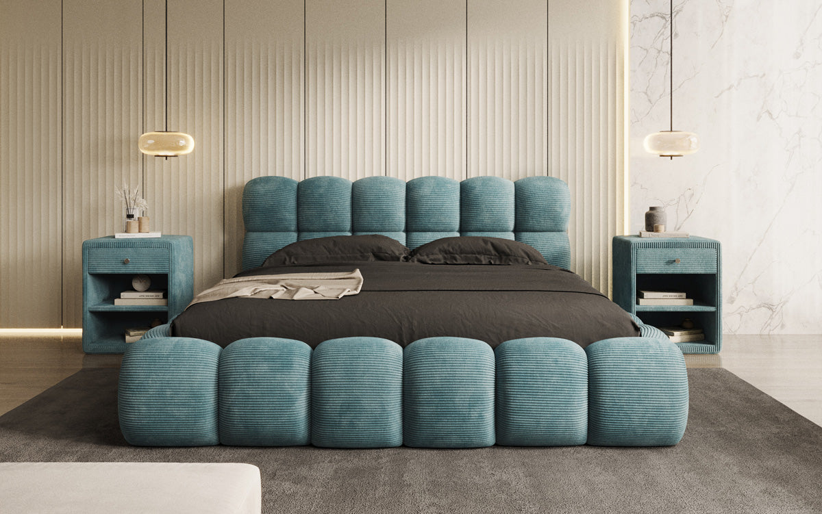 Designer Upholstered Bed Boston Cord with Storage