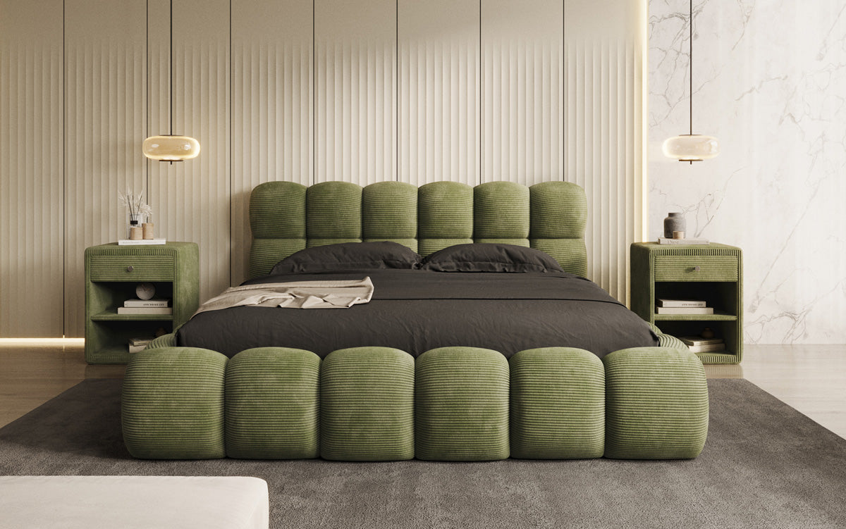 Designer Upholstered Bed Boston Cord with Storage