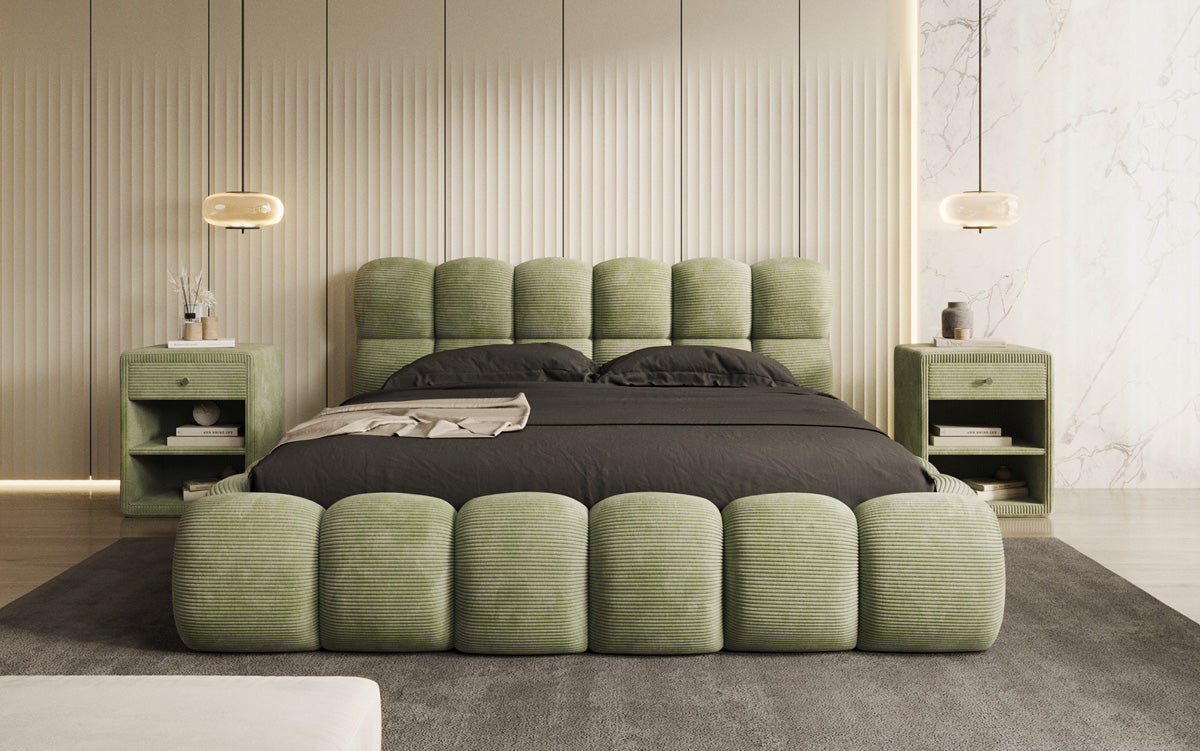 Designer Upholstered Bed Boston Cord with Storage