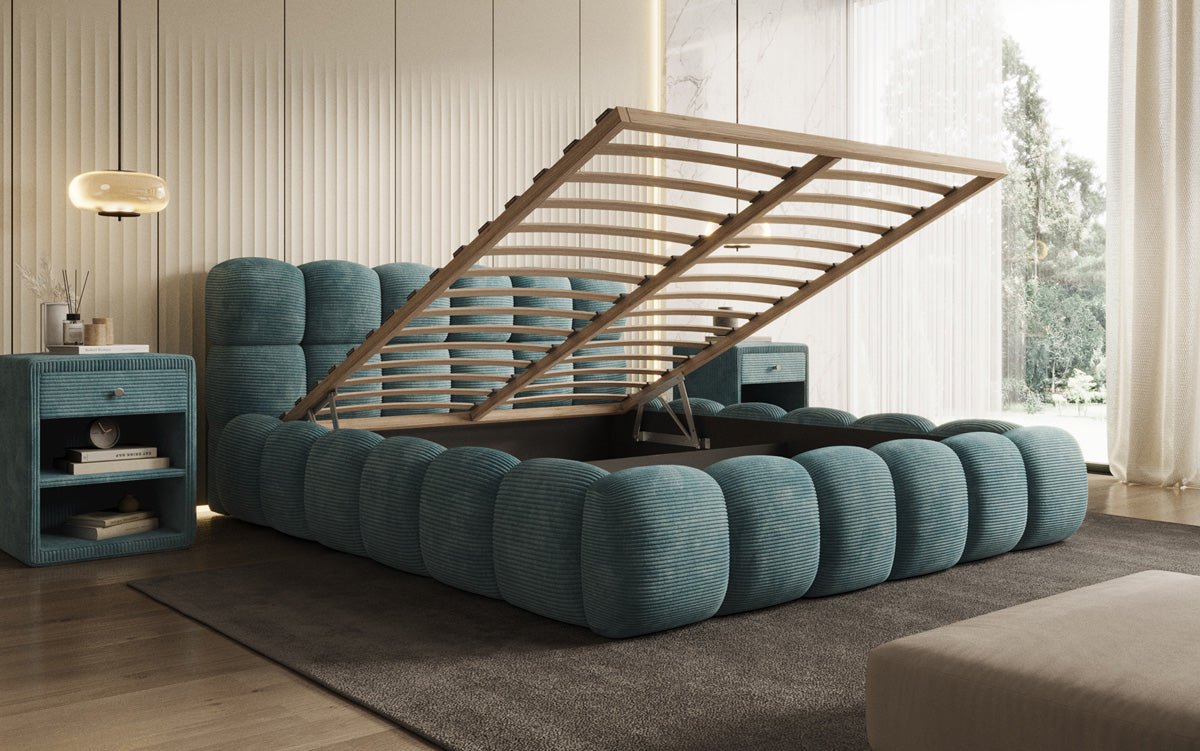 Designer Upholstered Bed Boston Cord with Storage