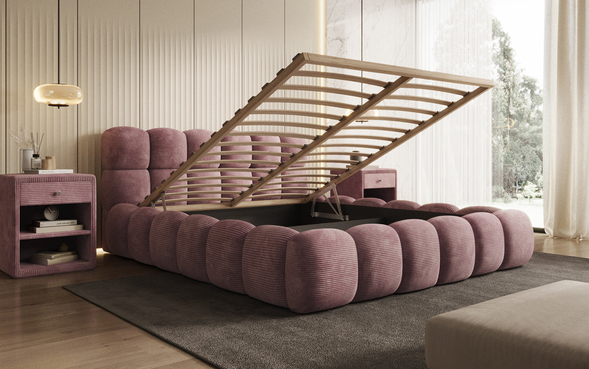 Designer Upholstered Bed Boston Cord with Storage