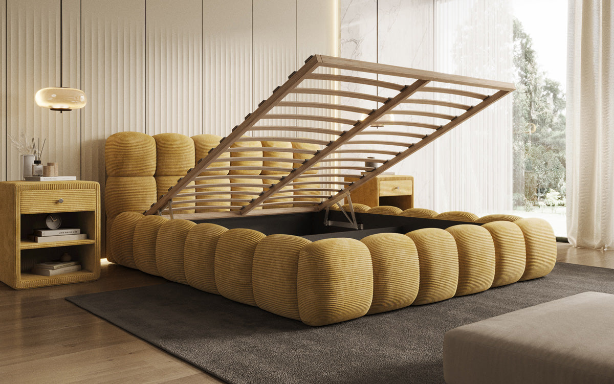 Designer Upholstered Bed Boston Cord with Storage