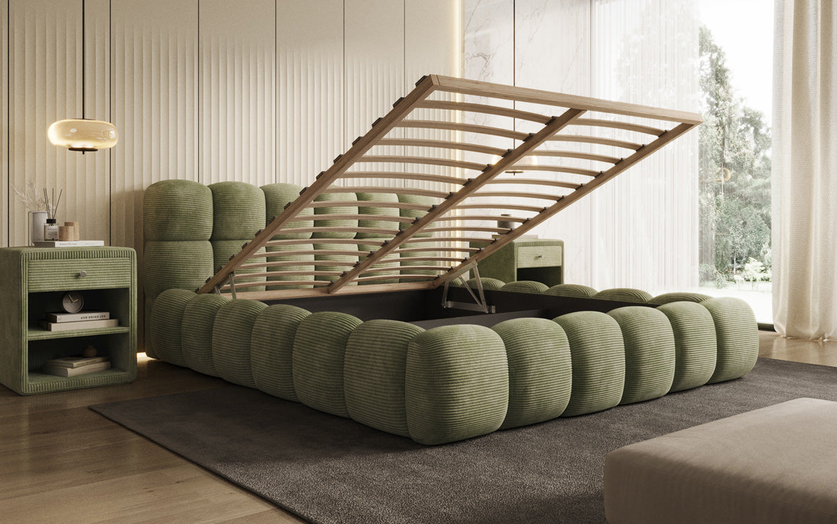 Designer Upholstered Bed Boston Cord with Storage