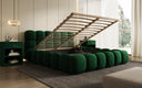 Lit capitonné designer Boston Velours avec espace de rangement
