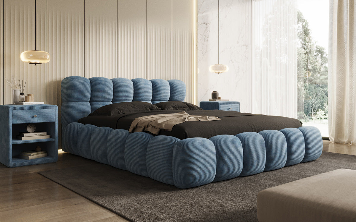 Designer Upholstered Bed Boston Cord with Storage
