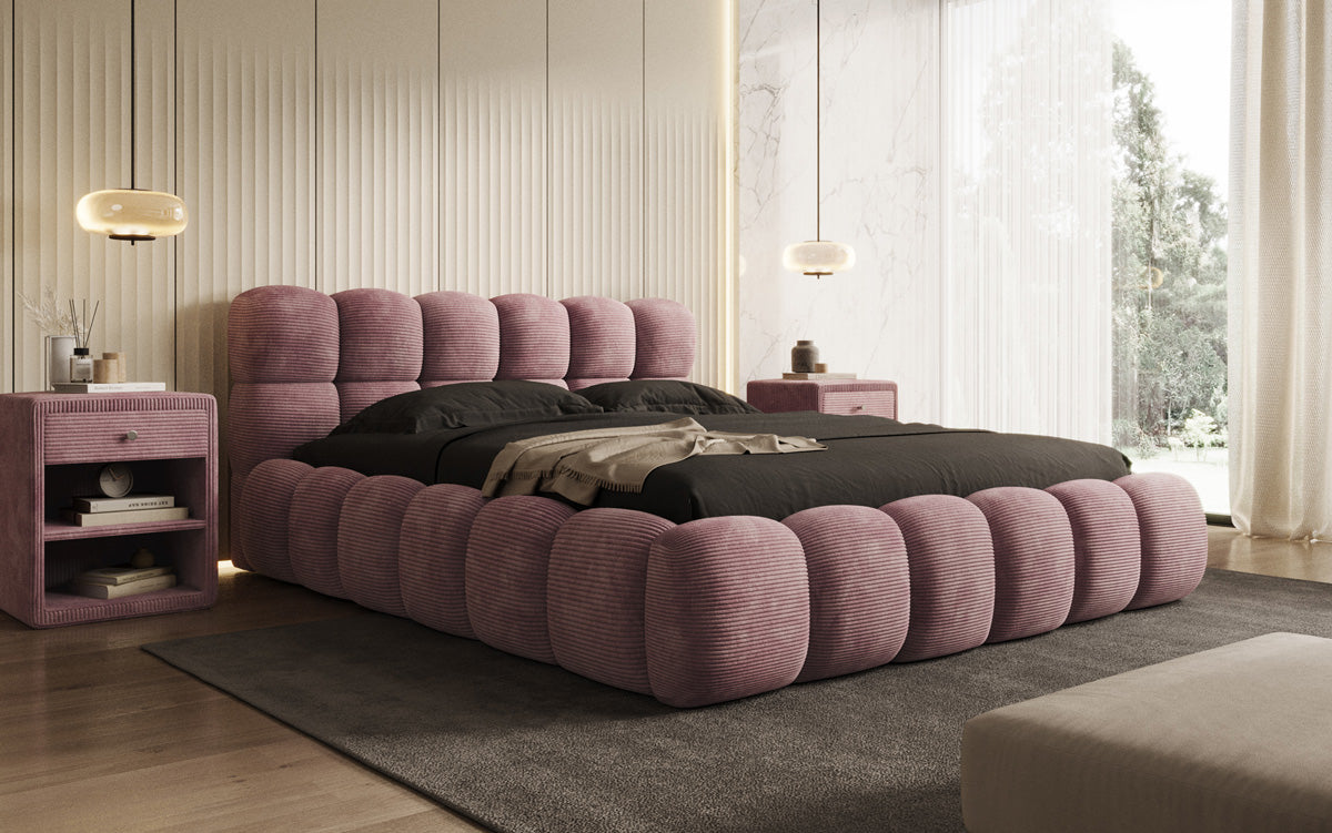 Designer Upholstered Bed Boston Cord with Storage