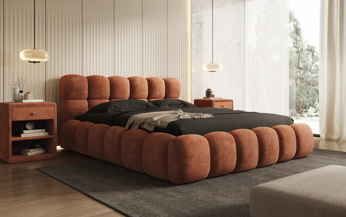Designer Upholstered Bed Boston Cord with Storage
