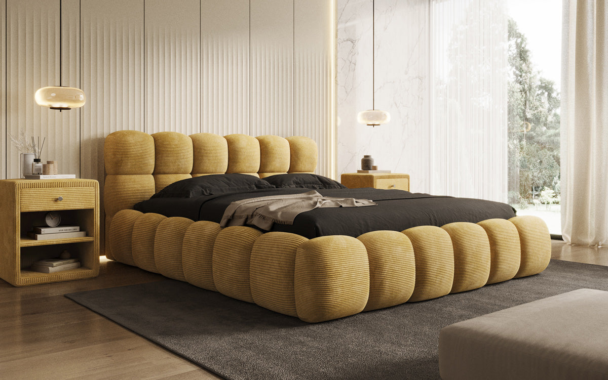 Designer Upholstered Bed Boston Cord with Storage