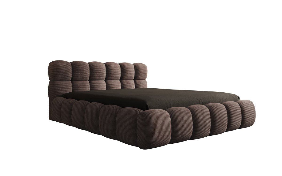 Designer Polsterbett Boston Cord mat Späicherplatz inkl. Opbau