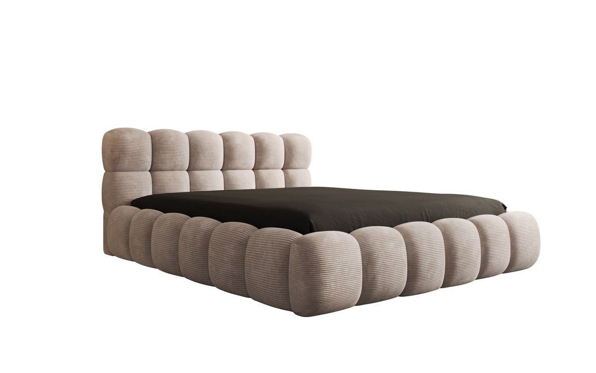 Designer Polsterbett Boston Cord mat Späicherplatz inkl. Opbau