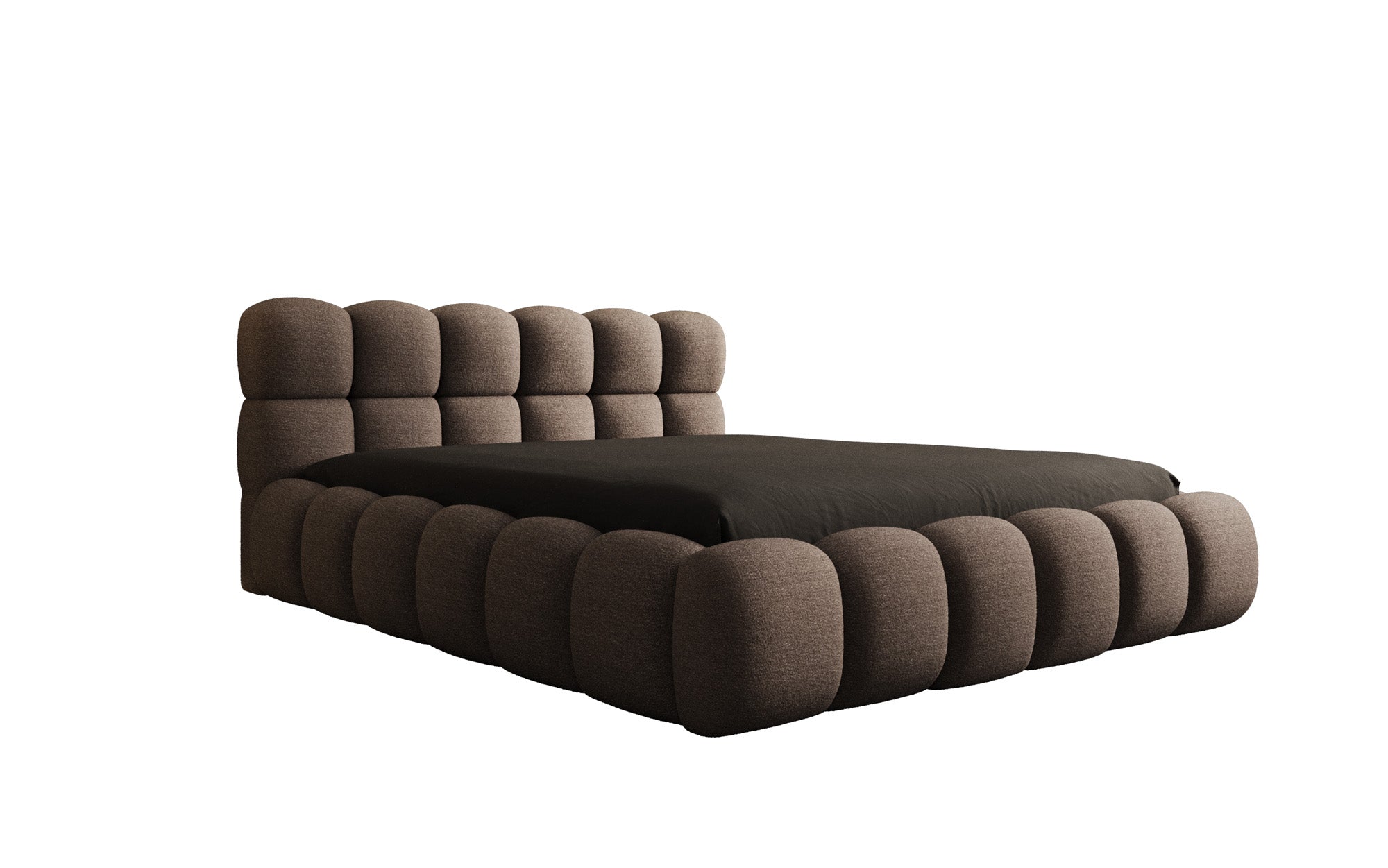 Designer Boston Bouclé upholstered bed with storage