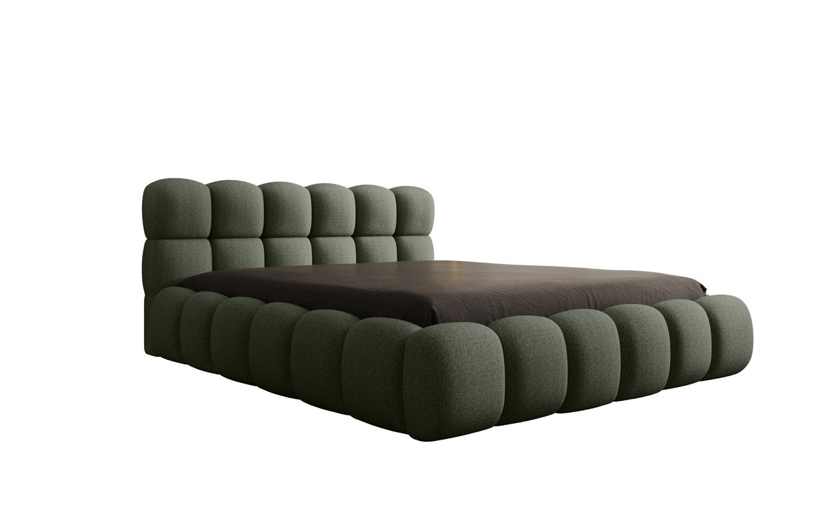 Designer Polsterbett Boston Bouclé mat Späicherplatz inkl. Opbau