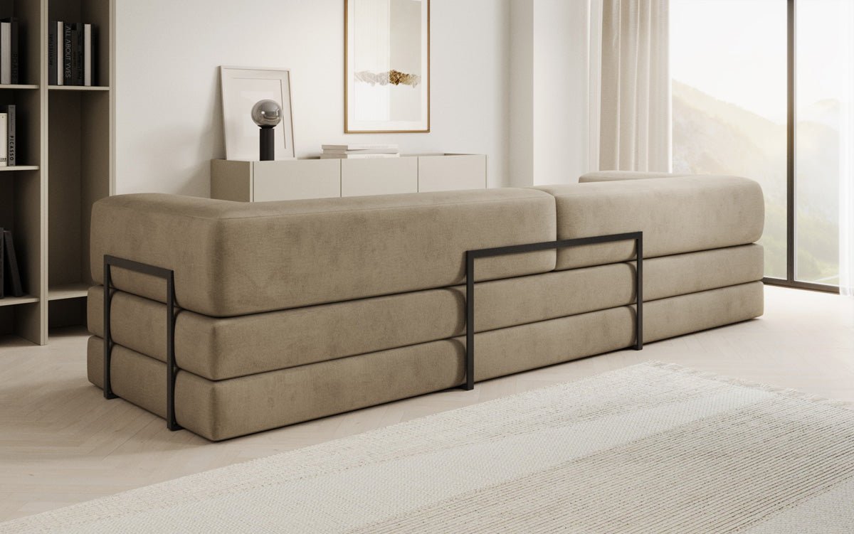 Designer Sofa Lazy 3 Sëtzer XXL a Samt
