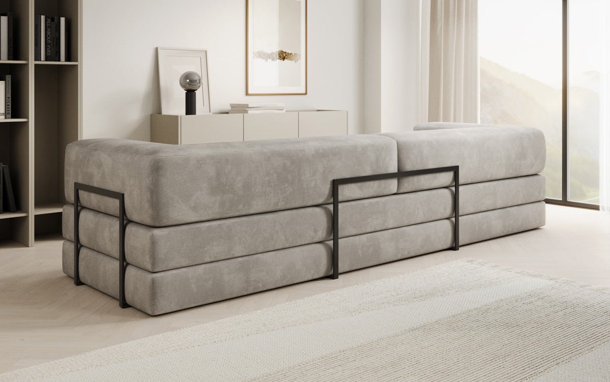 Designer Sofa Lazy 3 Sëtzer XXL a Samt
