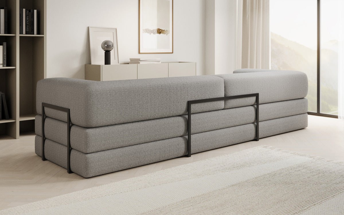 Canapé designer Lazy 3 places XXL en bouclé