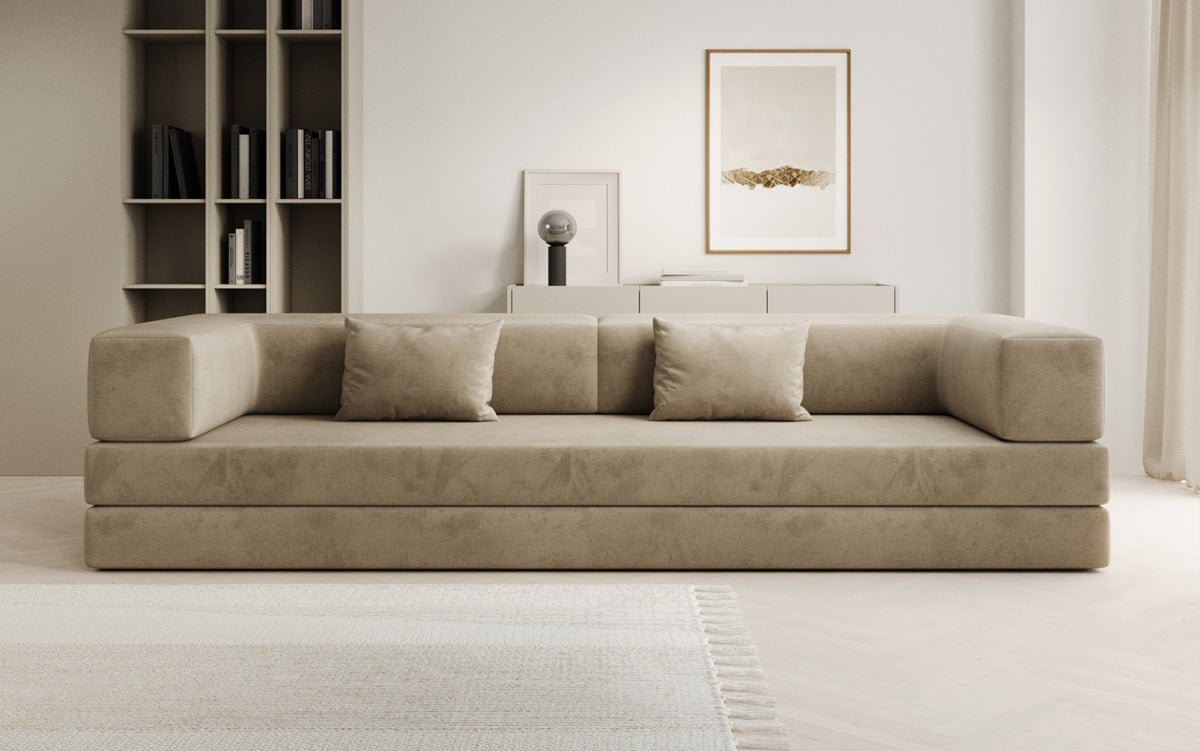 Designer Sofa Lazy 3 Sëtzer XXL a Samt