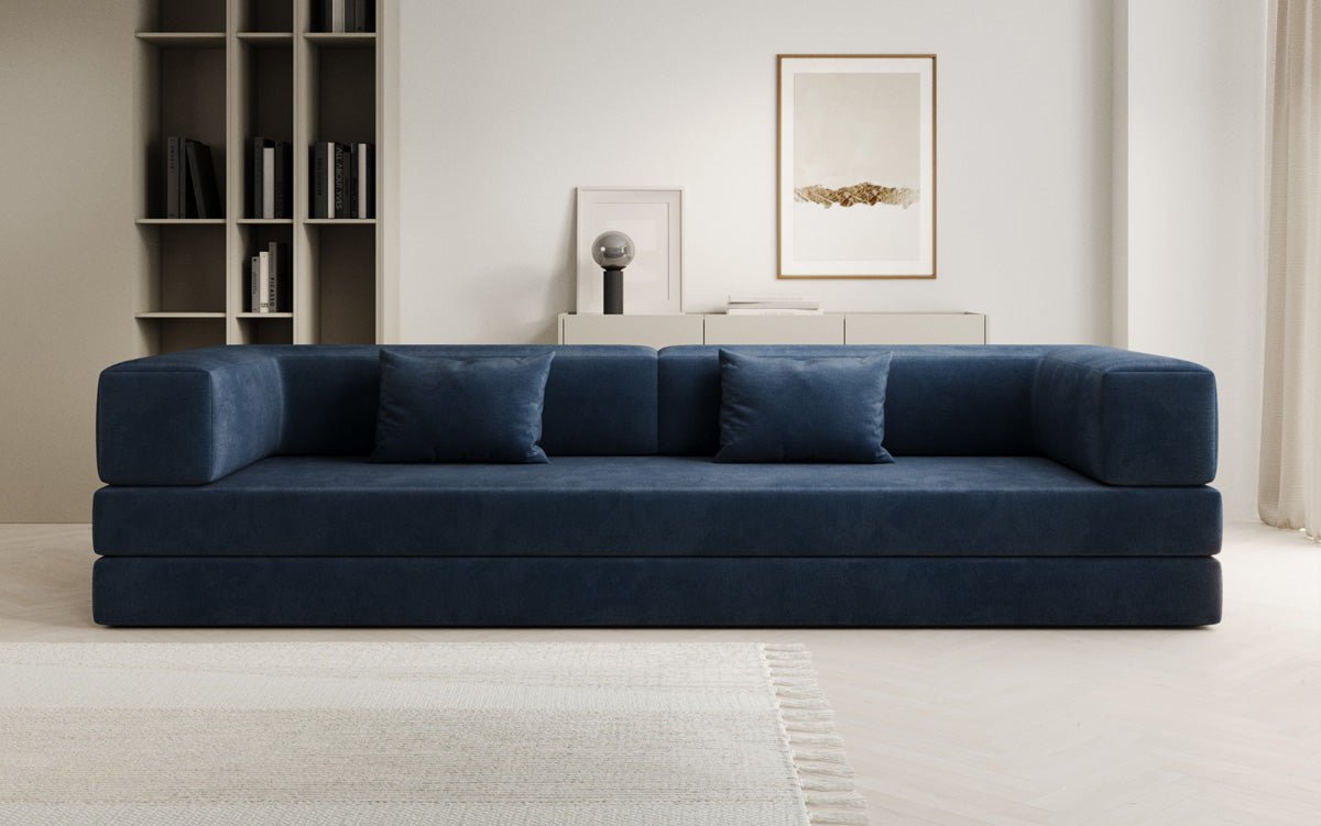 Designer Sofa Lazy 3 Sëtzer XXL a Samt