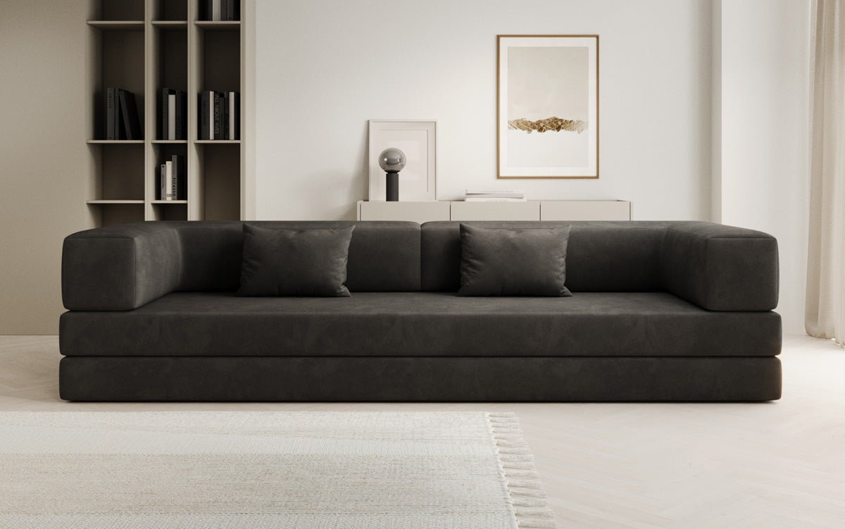 Designer Sofa Lazy 3 Sëtzer XXL a Samt