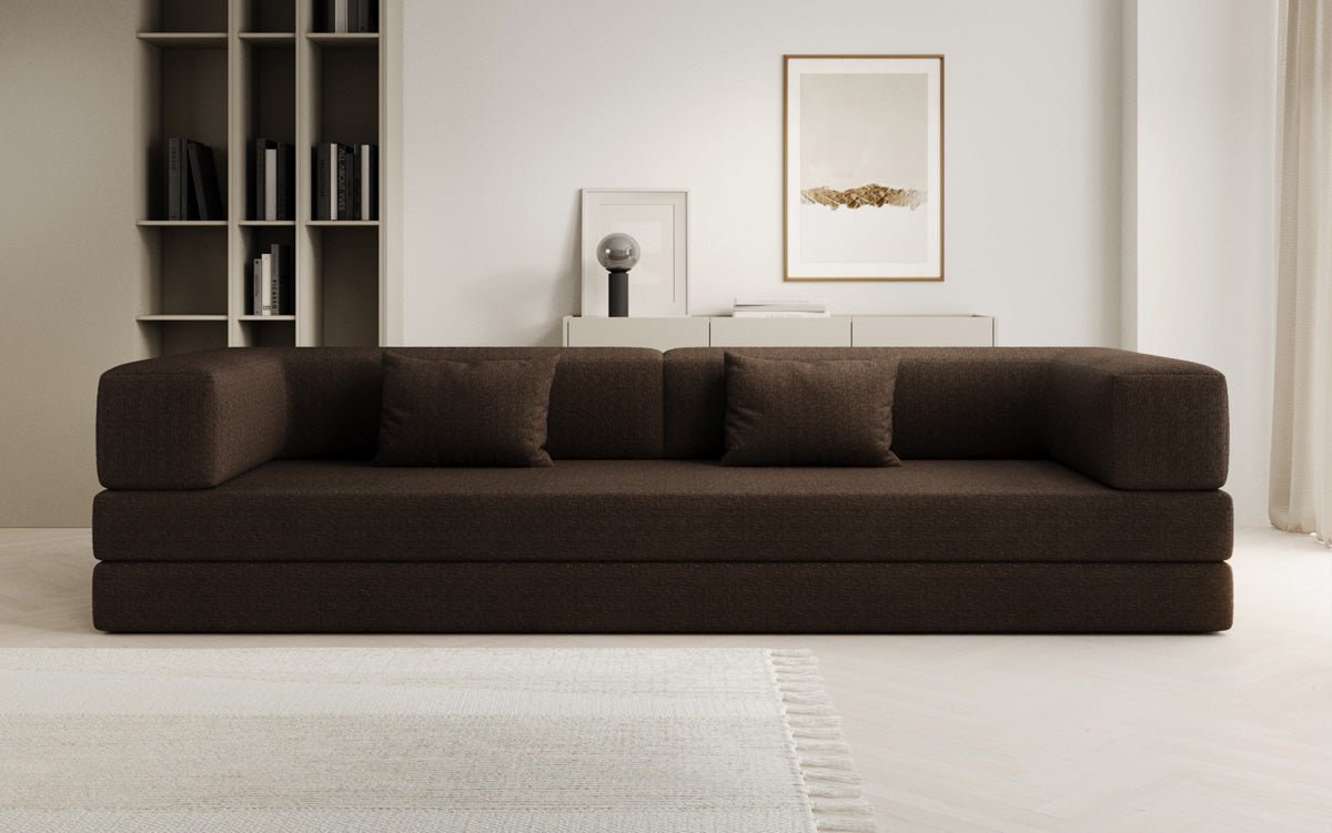 Canapé designer Lazy 3 places XXL en bouclé