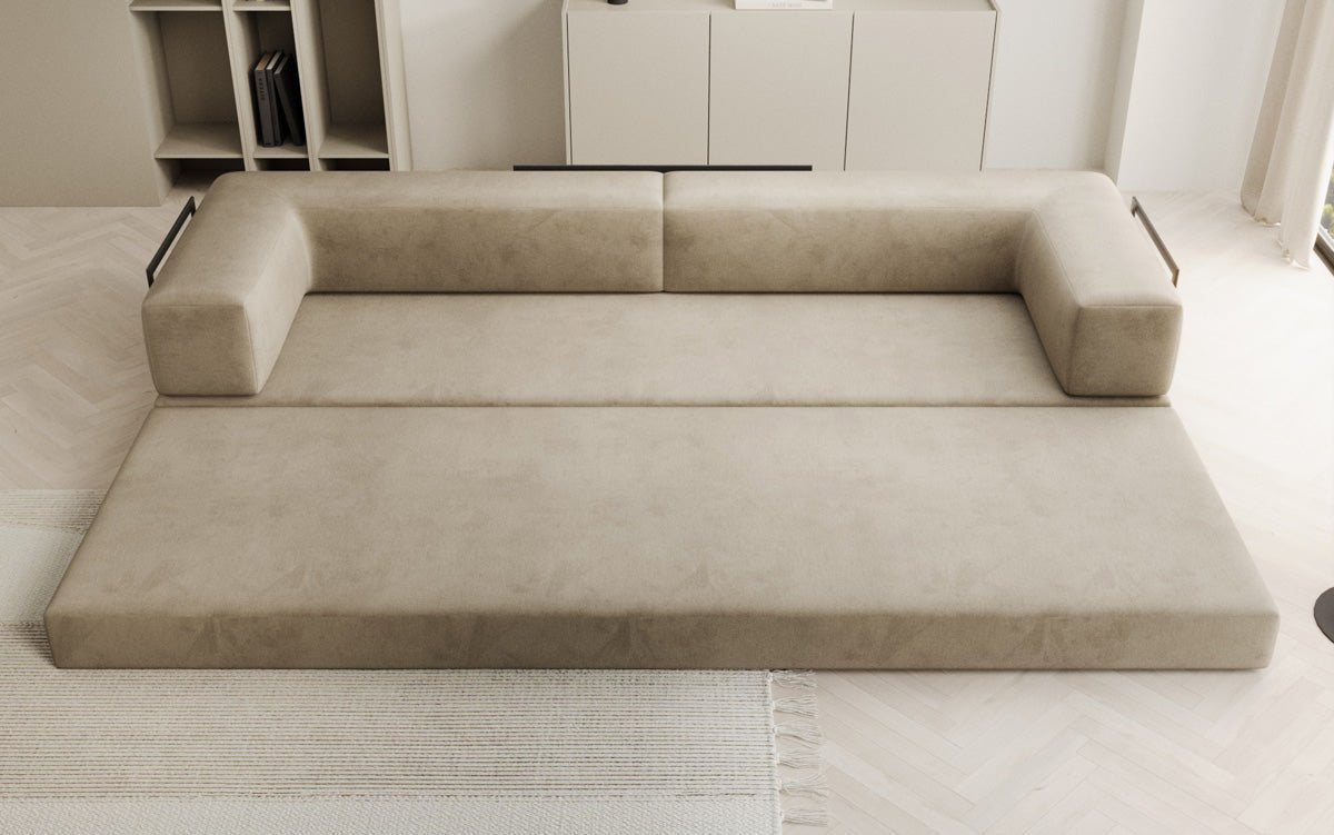 Designer Sofa Lazy 3 Sëtzer XXL a Samt