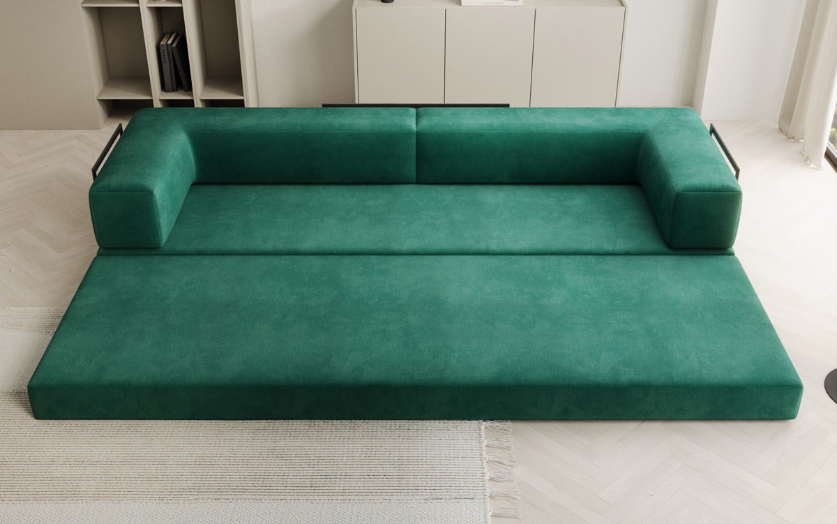 Designer Sofa Lazy 3 Sëtzer XXL a Samt