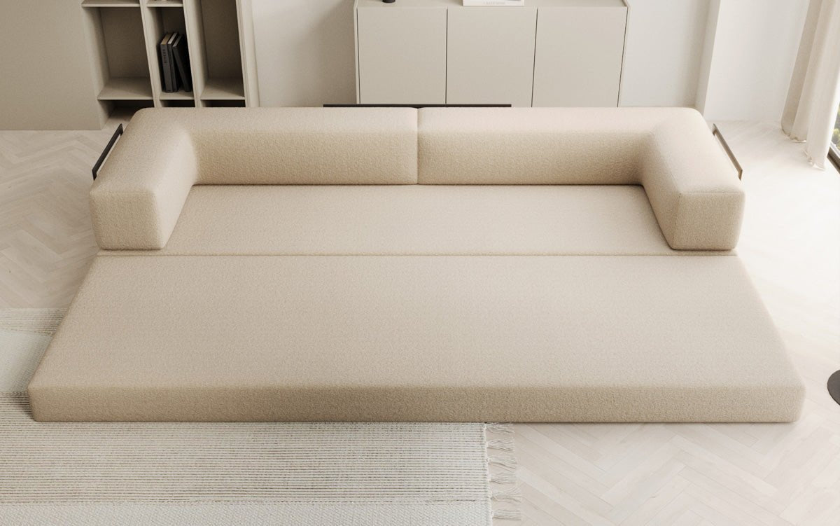 Canapé designer Lazy 3 places XXL en bouclé