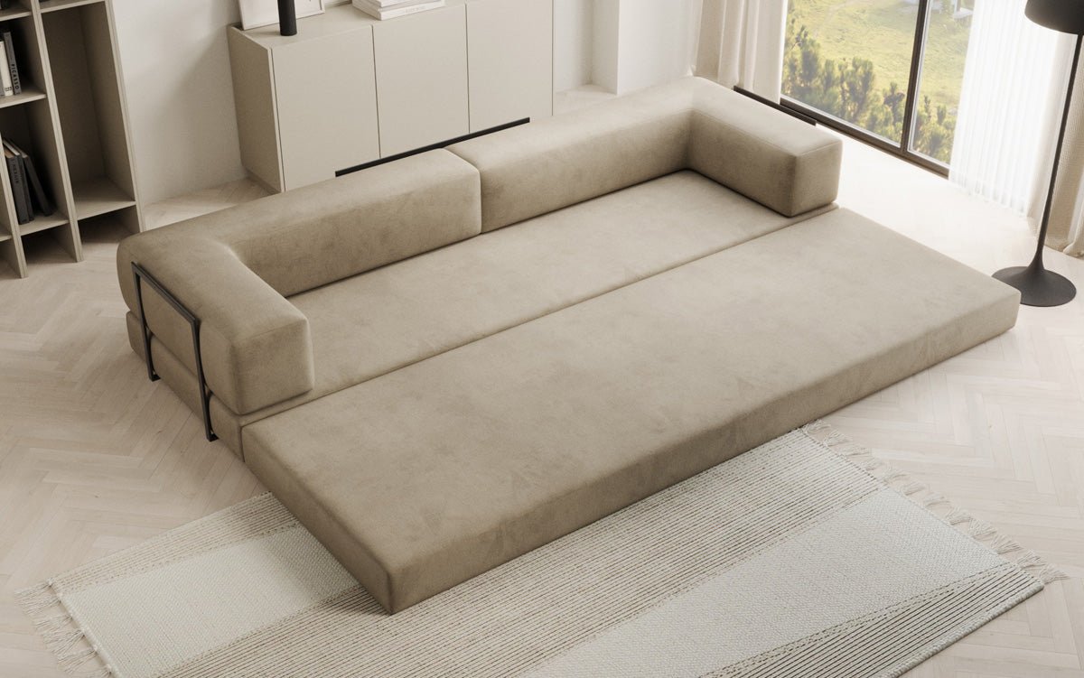 Designer Sofa Lazy 3 Sëtzer XXL a Samt