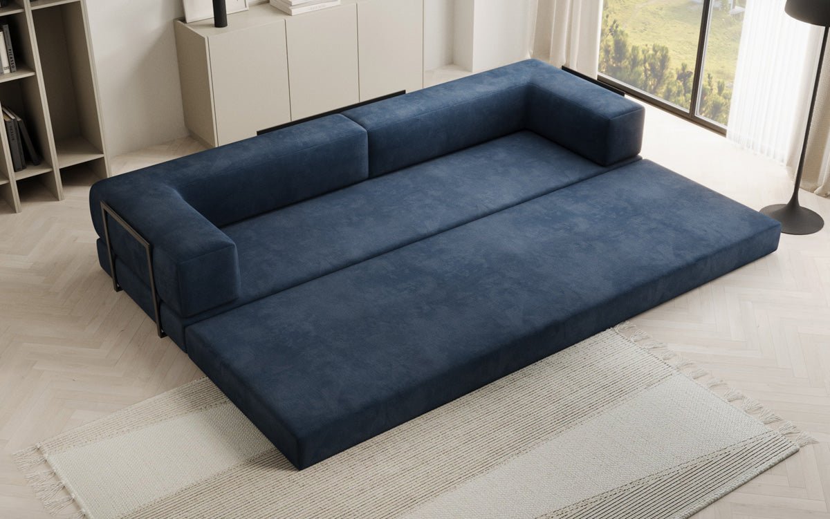 Designer Sofa Lazy 3 Sëtzer XXL a Samt