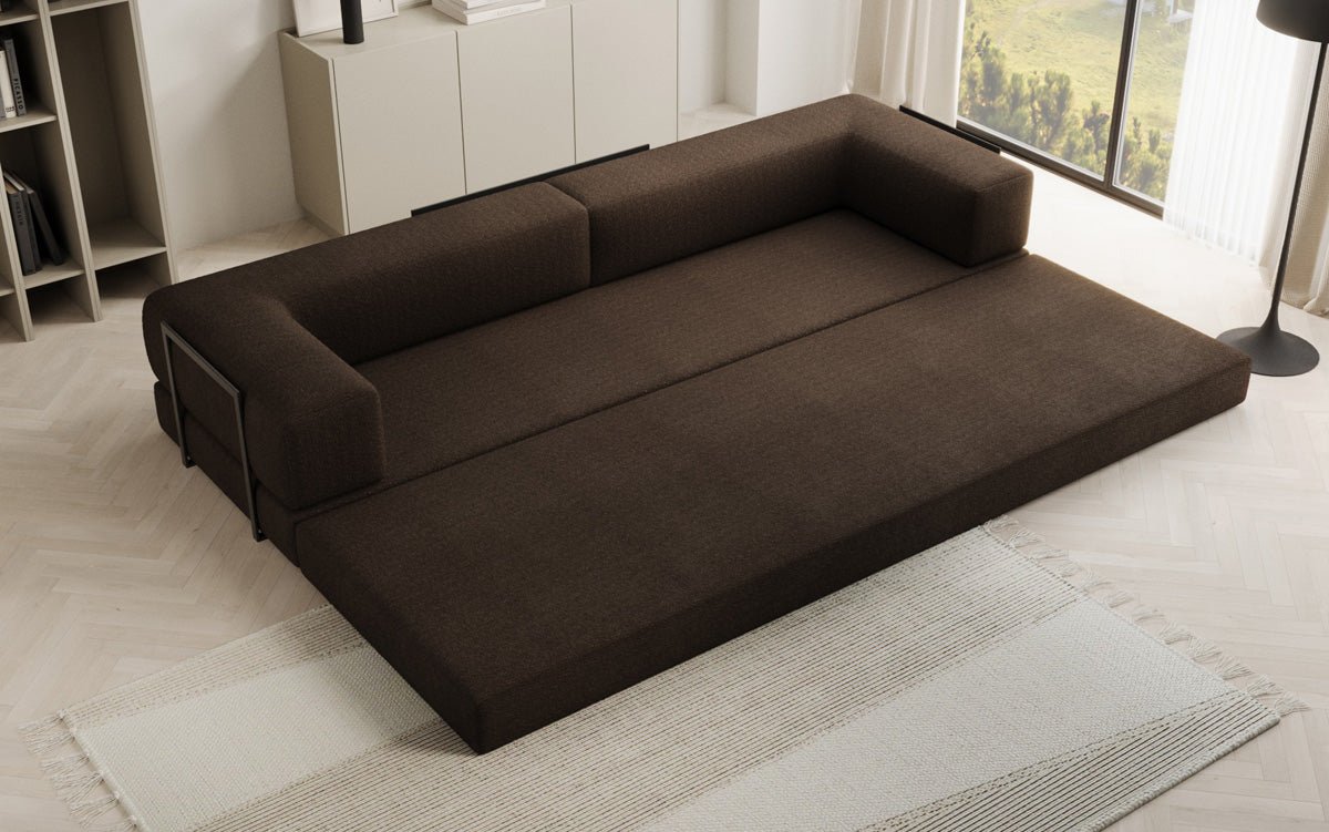 Canapé designer Lazy 3 places XXL en bouclé