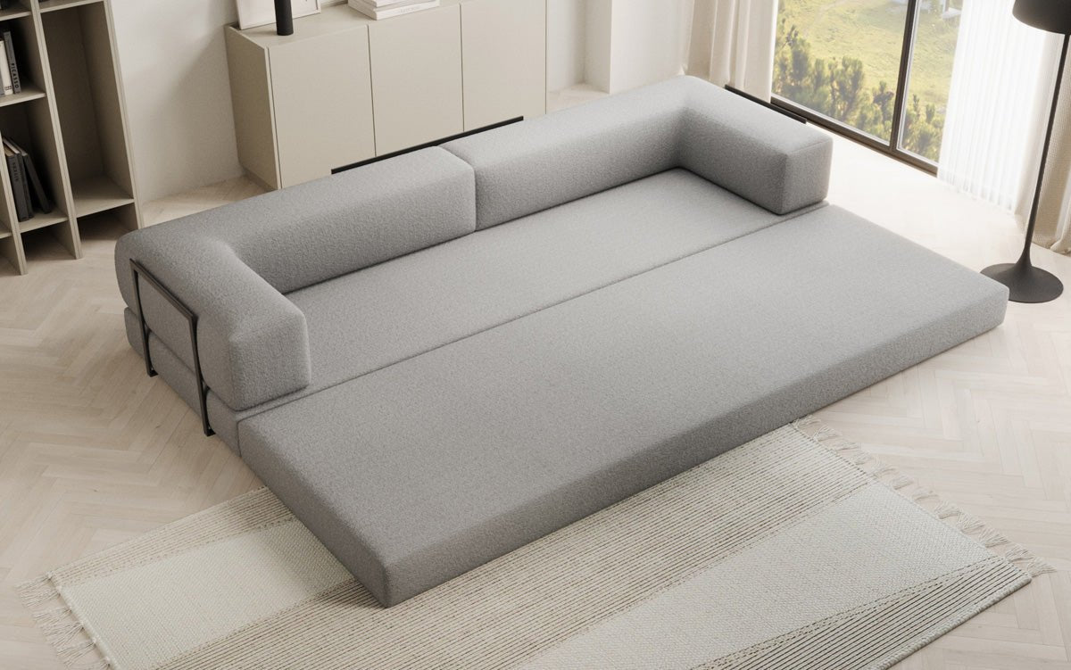 Canapé designer Lazy 3 places XXL en bouclé