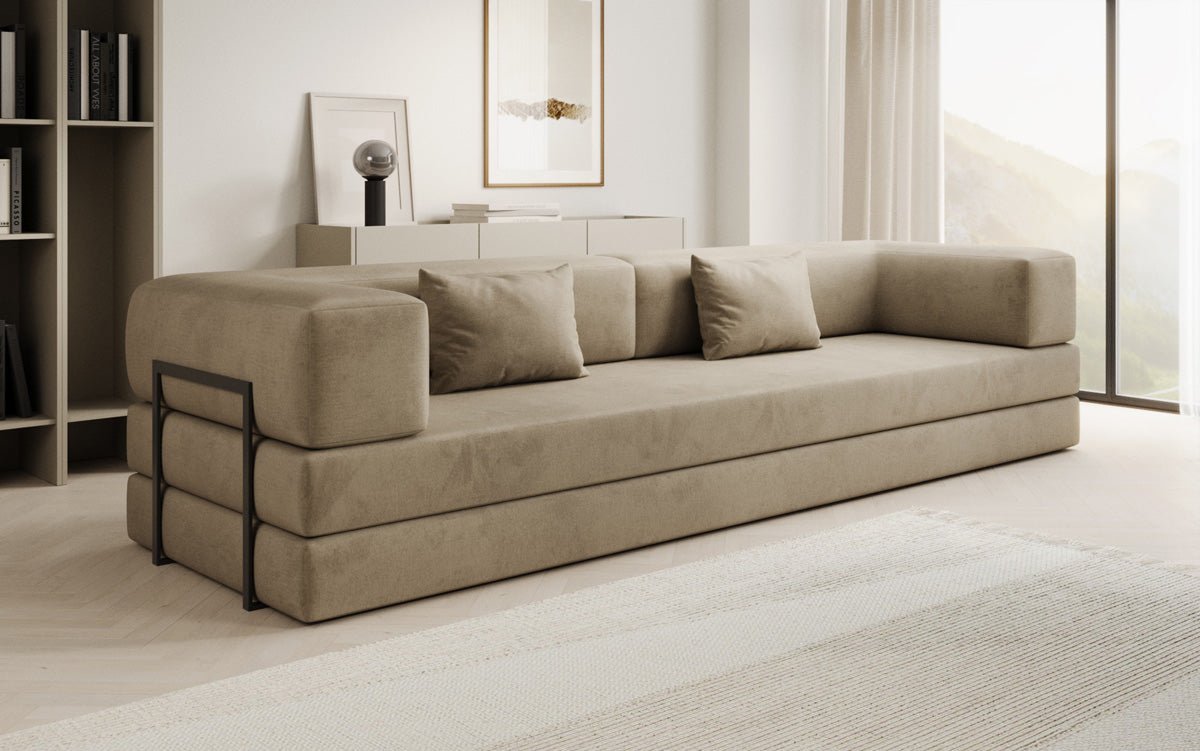 Designer Sofa Lazy 3 Sëtzer XXL a Samt