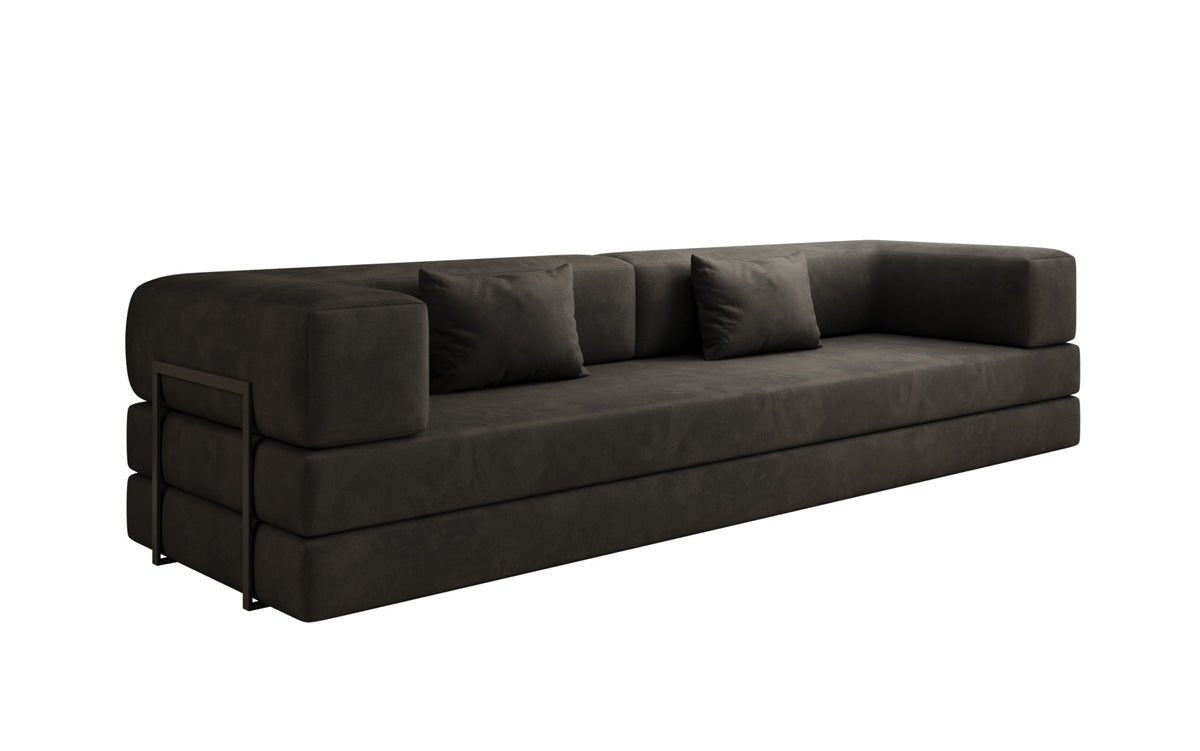 Designer Sofa Lazy 3 Sëtzer XXL a Samt
