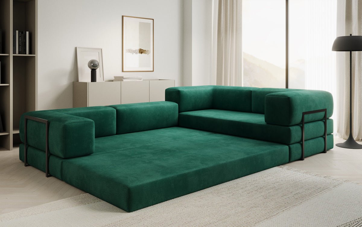 Canapé Designer Lazy L fermé en velours