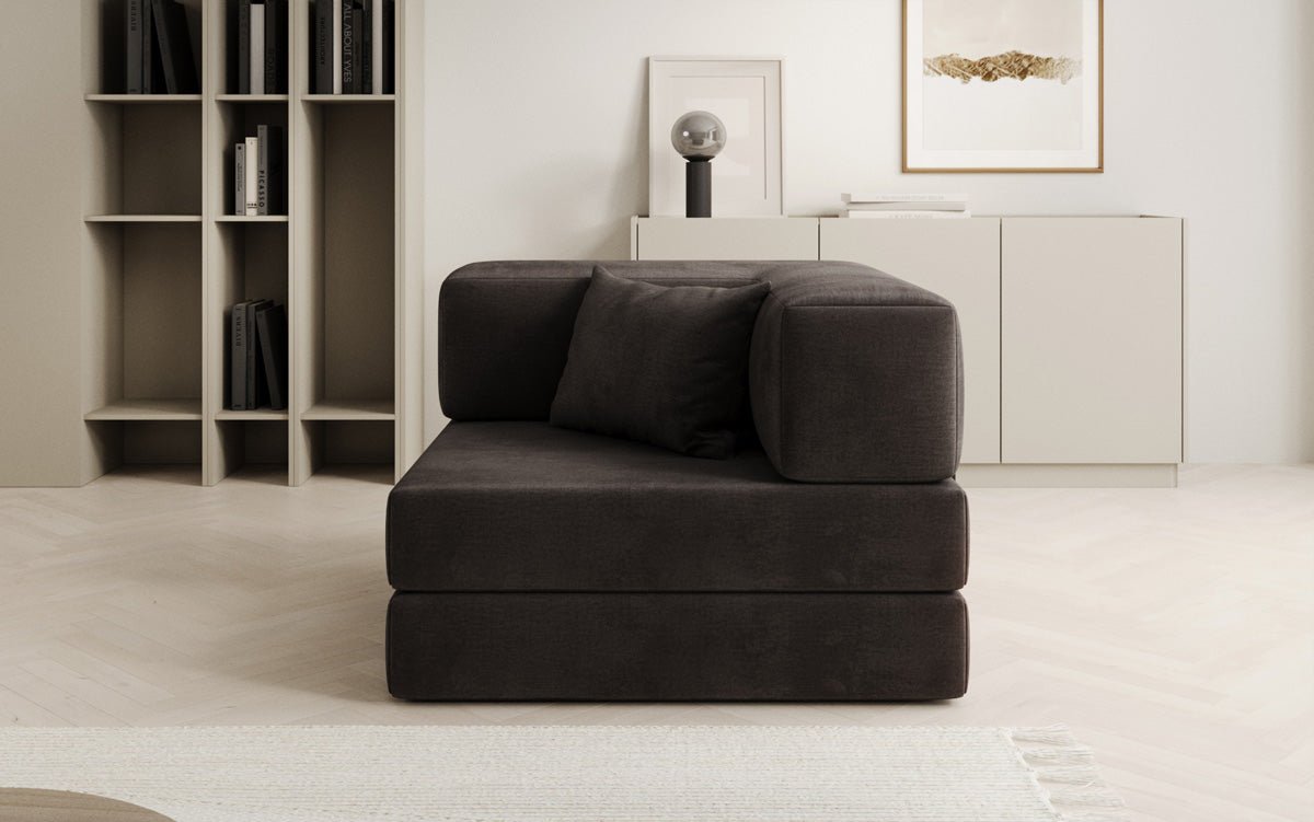 Fauteuil Lazy en velours de designer