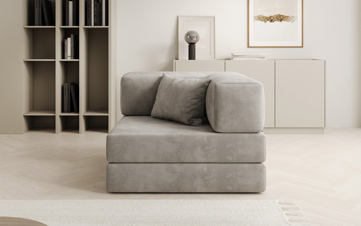 Fauteuil Lazy en velours de designer