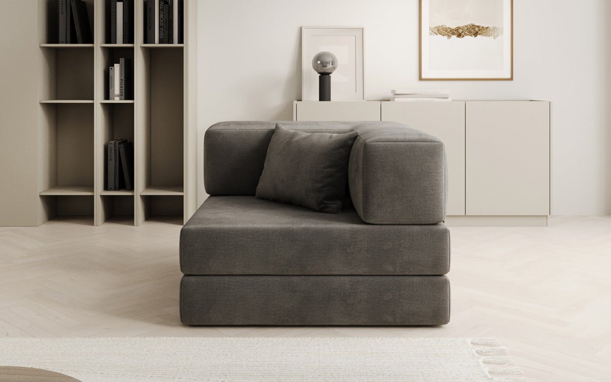 Fauteuil Lazy en velours de designer