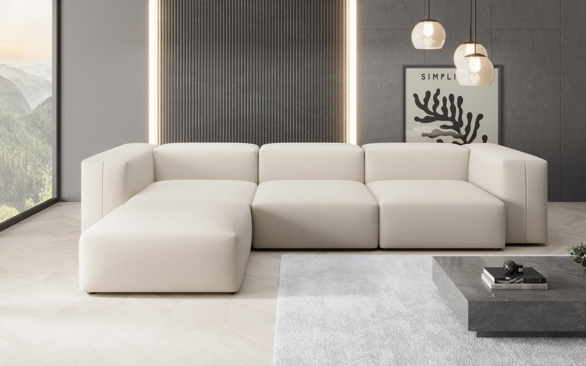 Designer L Sofa Snug in Fabric