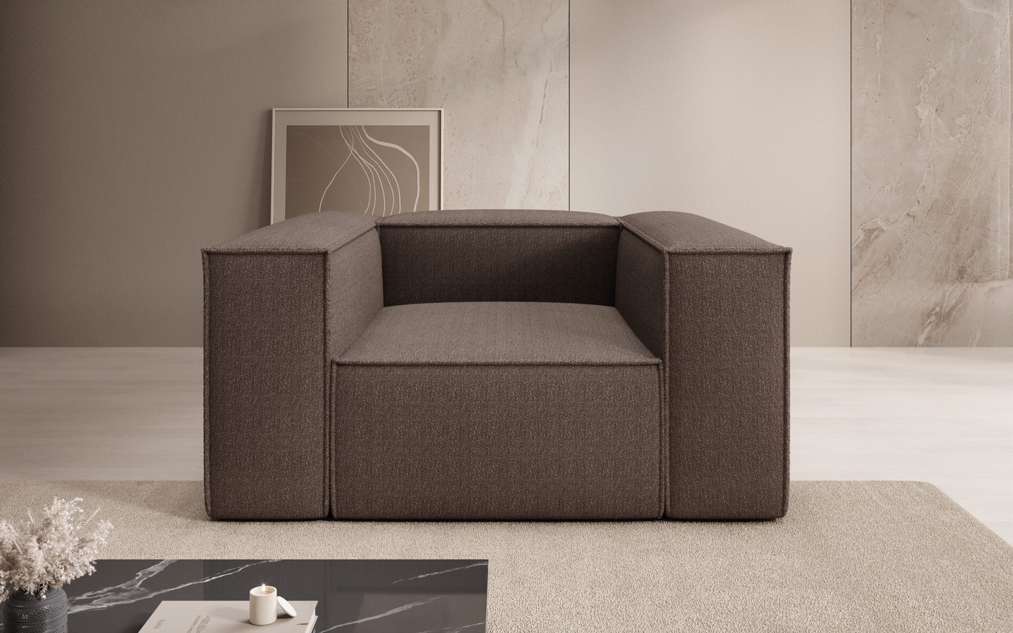 Designer Sofa-Sessel Lesley a Bouclé