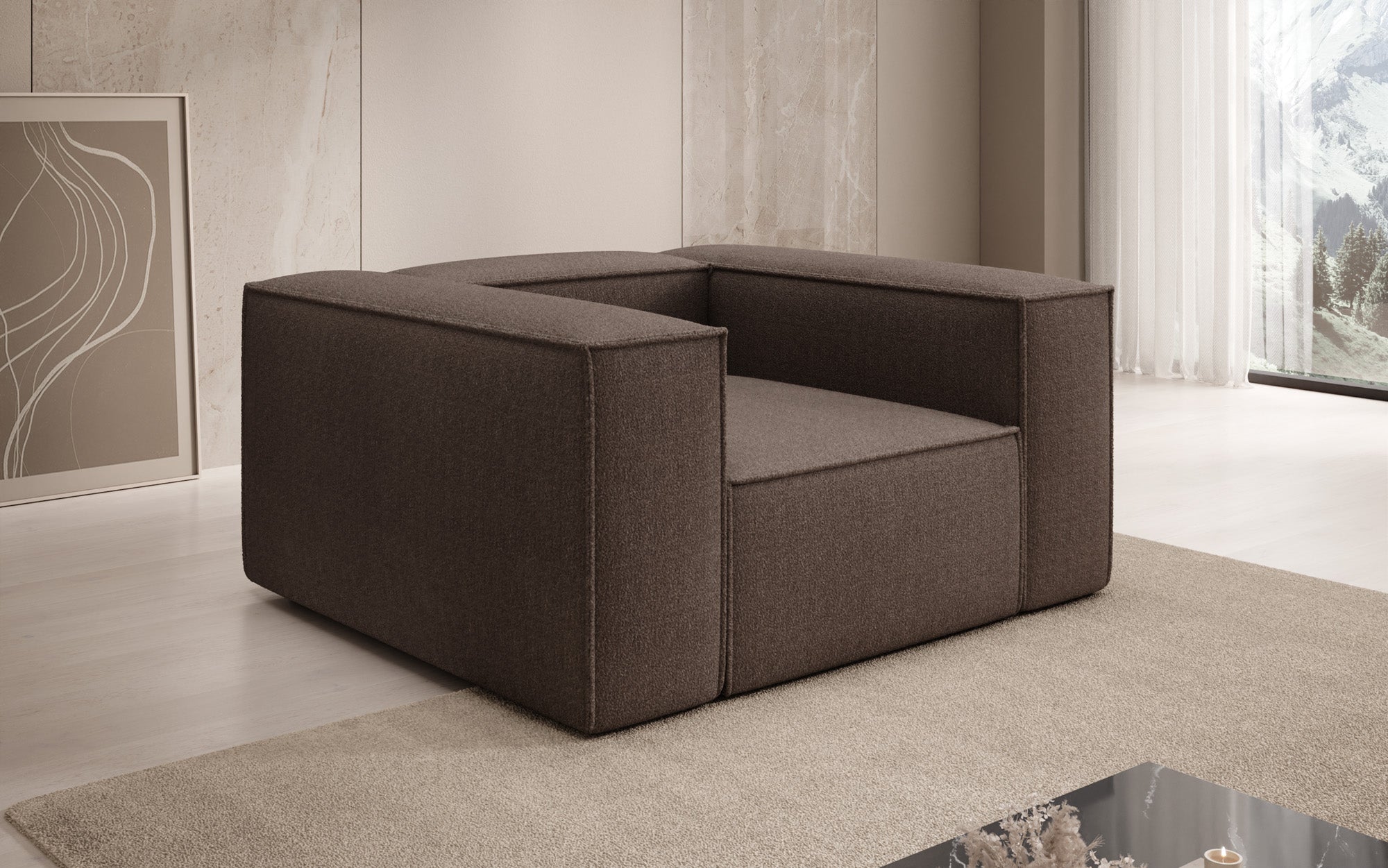 Designer Sofa-Sessel Lesley a Bouclé